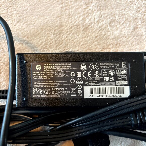 HP 65W Blue Tip OEM Laptop Charger AC Adapter 19.5V 3.33A - Picture 2 of 6